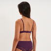 Soutien-gorge triangle micro dentelle prune femme