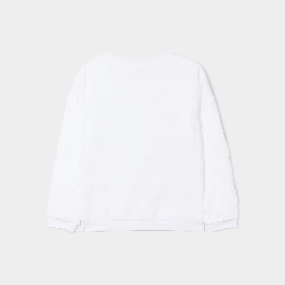 Sweat doux manches longues blanc fille