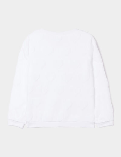 Sweat doux manches longues blanc fille