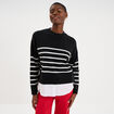 Pull effet 2-en-1 noir femme