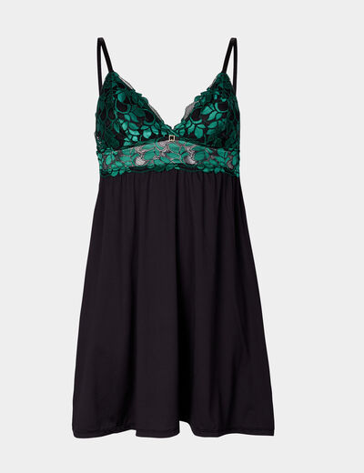 Nuisette à dentelle vert menthe femme