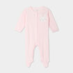 Dors-bien effet velours manches longues rose clair bébé fille