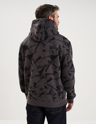 Sweat hoodie &agrave; capuche molleton gris homme