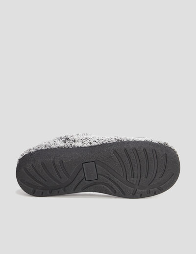 Chaussons bout rond fourrés gris homme