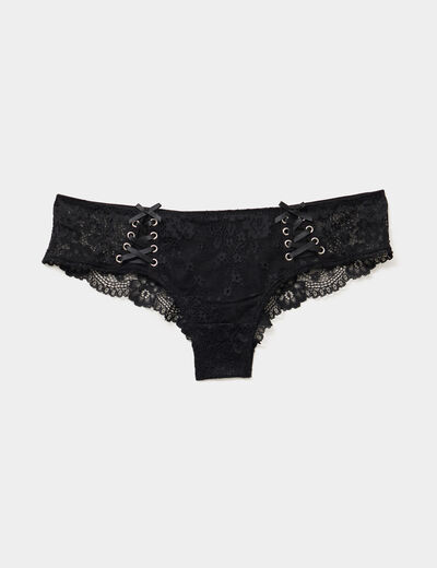 Shorty en dentelle noir femme