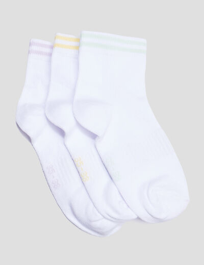 Lot 3 paires socquettes blanc femme