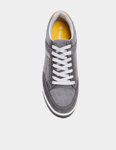 Tennis toile à lacets gris homme