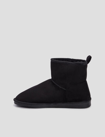 Bottines fourrées plates noir femme