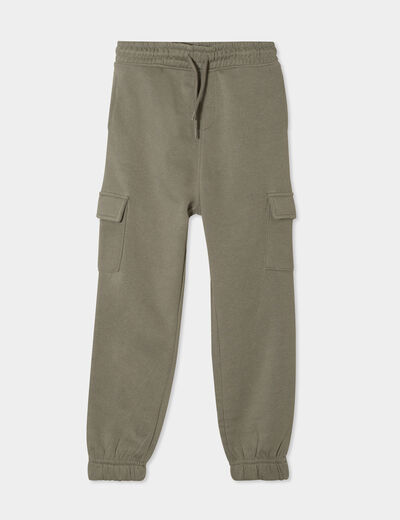 Pantalon de jogging cargo vert kaki garçon