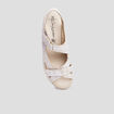 Sandales compensées pied large en cuir sable femme