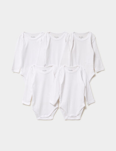 Lot 5 bodies US manches longues coton blanc bébé