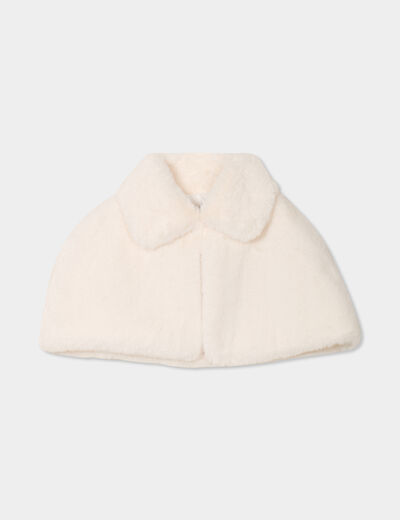 Cape fausse fourrure ivoire fille