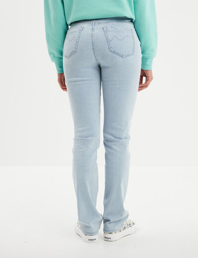 Jeans straight taille standard Creeks denim bleach femme