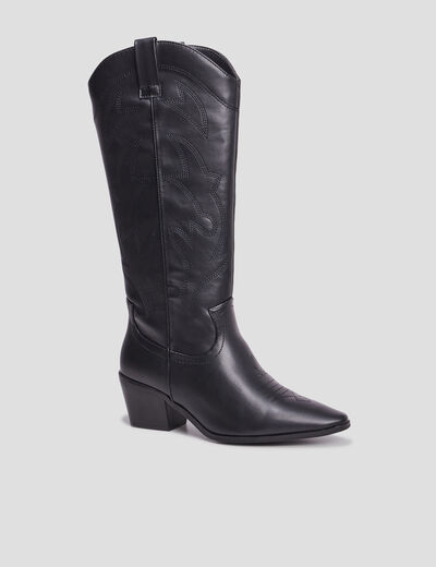 Bottes santiags bouts pointus noir femme