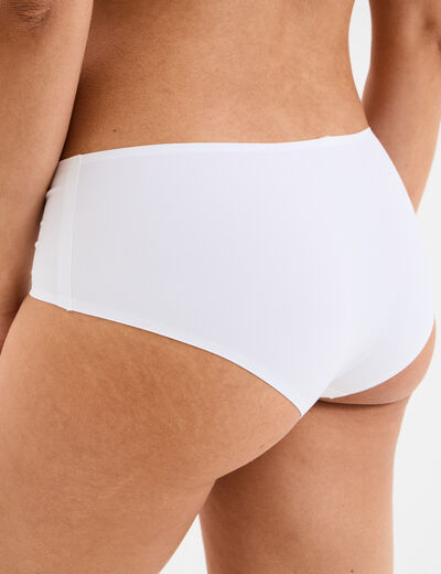 Shorty microfibre sans coutures blanc femme