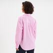 Chemise oversize 1 poche coton rose femme