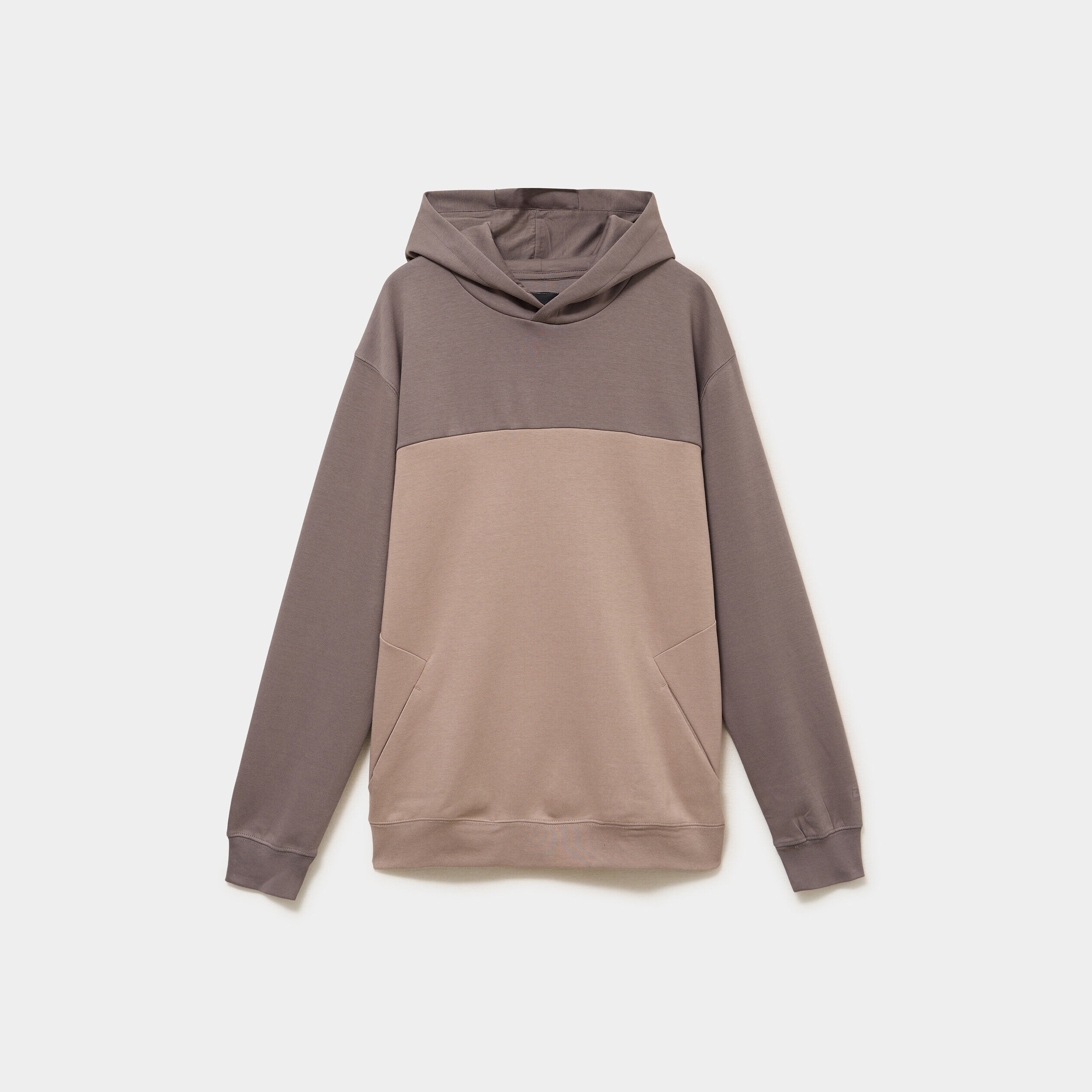 Sweat hoodie à capuche col ras-du-cou gris homme