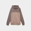 Sweat hoodie &agrave; capuche col ras-du-cou gris homme