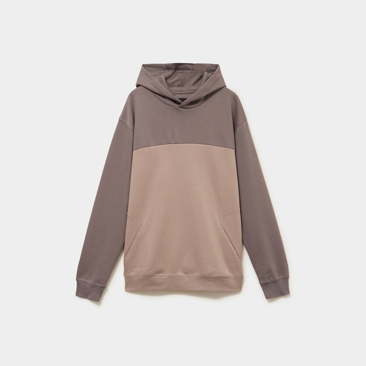 Sweat hoodie &agrave; capuche col ras-du-cou gris homme