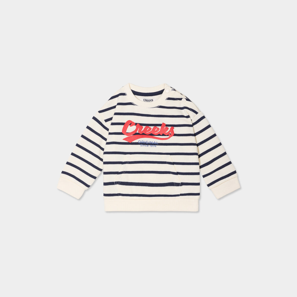 Sweat col rond manches longues bleu marine b&eacute;b&eacute; gar&ccedil;on