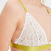 Soutien-gorge triangle en dentelle ivoire femme