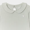 T-shirt col claudine manches longues vert pastel bébé fille