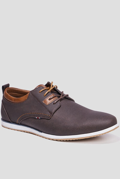 Derbies texturées à lacets marron homme