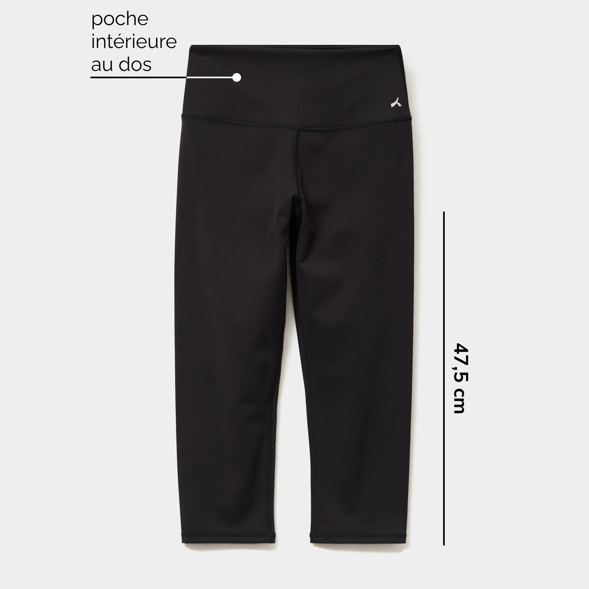 Legging corsaire de sport stretch noir femme