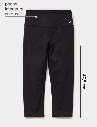 Legging corsaire de sport stretch noir femme