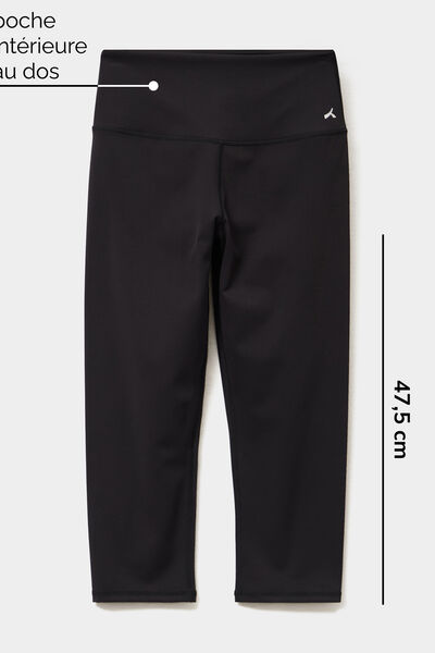 Legging corsaire de sport stretch noir femme