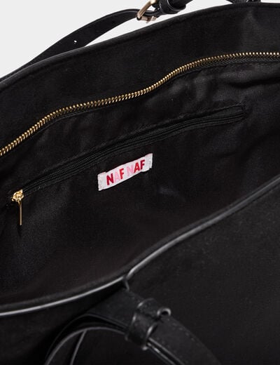 Sac cabas effet su&eacute;dine noir femme