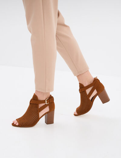 Sandales &agrave; talons marron femme