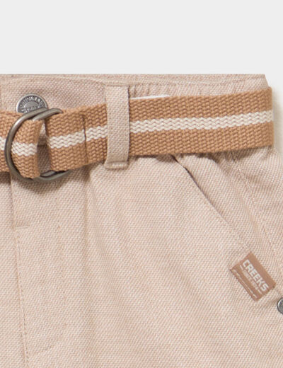 Short avec ceinture sable b&eacute;b&eacute; gar&ccedil;on