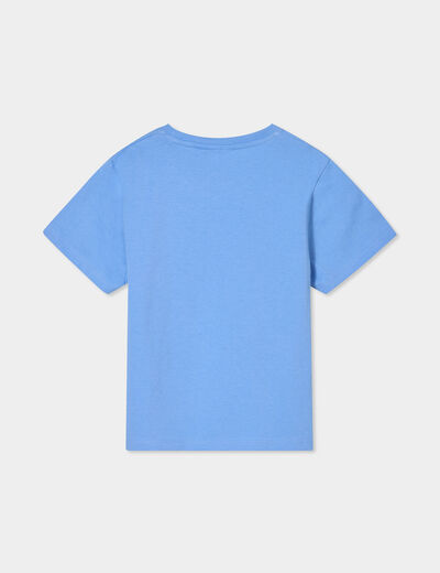 T-shirt manches courtes coton Stitch bleu fille