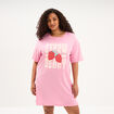 Chemise de nuit courte coton rose femme grande taille