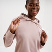 Sweat hoodie manches longues &agrave; capuche marron clair femme