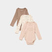Lot 3 bodies US coton manches longues marron b&eacute;b&eacute;
