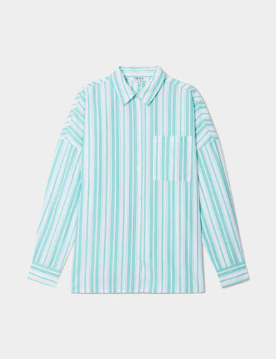 Chemise oversize manches longues Creeks vert menthe femme