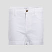Short slim en jean blanc femme
