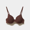 Soutien-gorge corbeille padd&eacute; microfibre marron femme