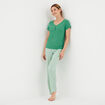 Ensemble pyjama manches courtes 2 pi&egrave;ces vert femme