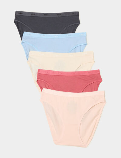Lot 5 culottes coton rose femme