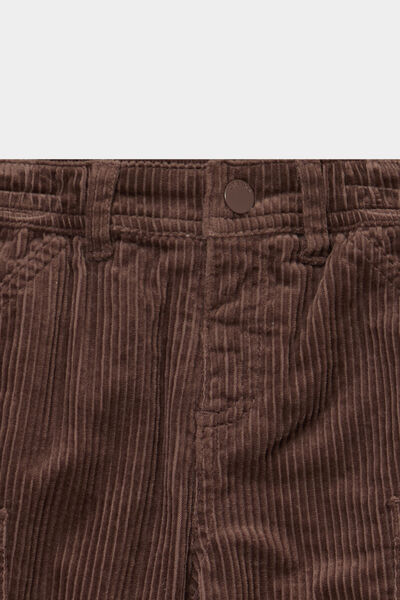 Pantalon cargo effet velours c&ocirc;tel&eacute; marron fonc&eacute; b&eacute;b&eacute; gar&ccedil;on