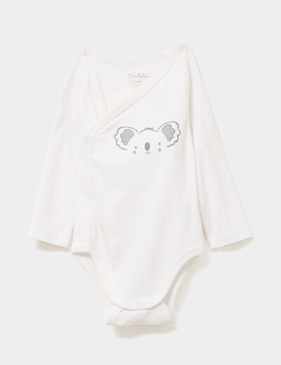 Ensemble 2 pi&egrave;ces coton blanc b&eacute;b&eacute;