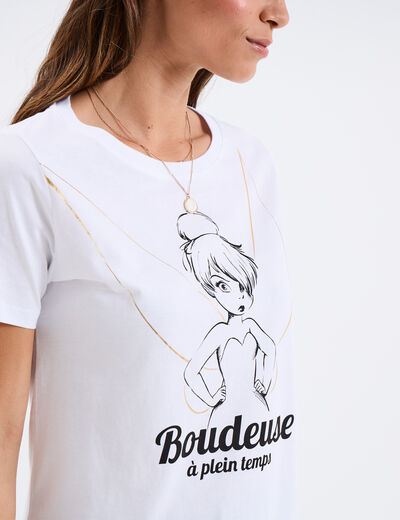 T-shirt coton Disney La Fée Clochette blanc femme