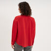 Chemise fluide manches longues rouge femme
