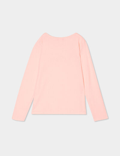 Ensemble pyjama pantalon t-shirt coton orange fluo fille