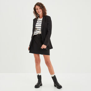 jupe courte trapeze ceinturee noir femme Jupe courte trapèze ceinturée noir femme