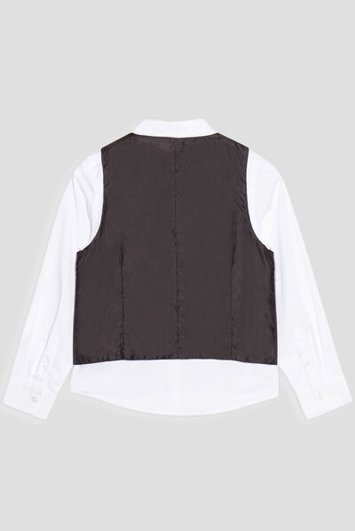 Ensemble 2 pièces chemise et veston blanc garçon