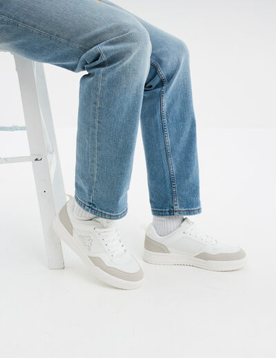 Tennis basses &agrave; lacets Kappa blanc homme